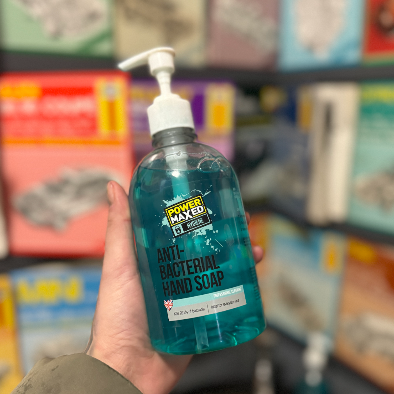 Anti-bacterial Hand Soap in bathroom setting