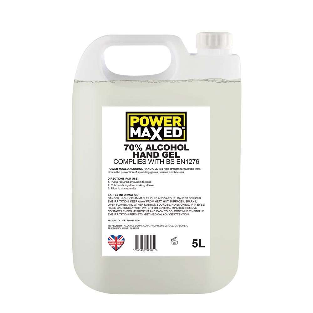 Power Maxed Alcohol Hand Sanitiser Gel - 5L